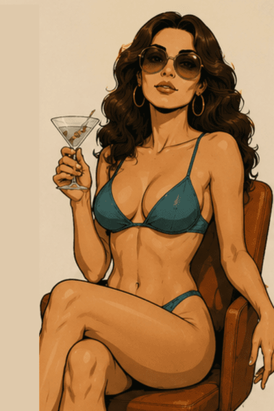 Abby in a glamour bikini pose, confident and striking.