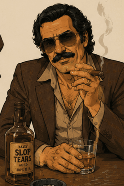 Boyd with a drink, post-show, unwinding.