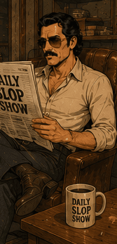 Boyd reading a newspaper, serious and focused.